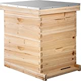 Happybuy Bee Hive 20 Frame Beehive Box 10 Deep and 10 Medium Frames Langstroth Wooden Beehive Kit for Beginners and Pro Beekeepers