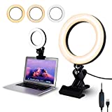 Video Conference Lighting,6.3' Selfie Ring Light with Clamp Mount for Video Conferencing,Webcam Light with 3 Light Modes&10 Level Dimmable for Laptop/PC Monitor/Desk/Bed/Office/Makeup/YouTube/TIK Tok