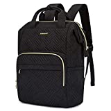 BAGSMART Laptop Backpack for Women Book Bag Cute Backpacks for School Womens Work Travel College Backpacks Gifts for Teacher Nurse, fits 15.6 Inch laptop Black