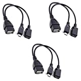 [3 Pack] TV xStream USB Port Adapter, Micro OTG Cable and Power - Compatible with Streaming Sticks, Media Devices, Rii and Logitech Keyboards, and Nintendo Switch, SNES, NES Classic