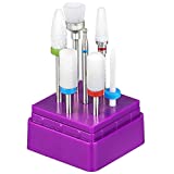 Ceramic Nail Drill Bits Set ECBASKET 7pcs 3/32 inch Diamond Carbide Nail Drill Bit for Remove Acrylic Gel Nails Cuticle Manicure Pedicure