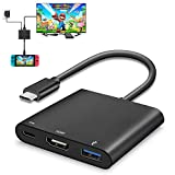 HDMI USB Type C Adapter for Nintendo Switch, Portable 4K HDMI Dock Cable, TV Controller MacBook Pro Samsung Galaxy S8 Plus Google Pixel Hub Converter Cord