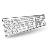 Macally Wireless Bluetooth Keyboard with Numeric Keypad - Multi Device Keyboard for Mac Pro/Mini, Apple iMac, MacBook, Laptop, Computer Windows PC. Android, Smartphones, Tablets (Aluminum Silver)