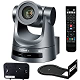 FoMaKo NDI PTZ Camera, 12X-NDI Camera HDMI 3G-SDI LAN, FOV 72.5 Degree Wide Angle POE 1080P/60FPS Broadcast IP Live Streaming NDI Camera for Church Supports vMix OBS (12X-NDI Camera) KN12A-G Gray