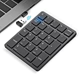 Wireless Number Pad, Havit USB Numeric keypad 26 Key Portable Mini 2.4GHz Financial Accounting Rechargeable Number Keyboard for Laptop,Computer, Desktop, PC, Surface Pro,Notebook (Black)