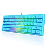 Ajazz K61 60% Percent Keyboard,RGB Backlit Compact Mechanical Feeling Gaming Keyboard with 19 Anti-Ghosting Keys Quiet Membrane USB Cable for Windows Laptop PC Mac.