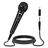 Shinco Handheld Wired Microphone, Cardioid Dynamic Vocal Mic with 13ft Cable and ON/Off Switch, Ideally Suited for Speakers, Karaoke Singing Machine, Amp, Mixer