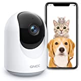Pet Camera, Indoor Camera for Baby/Pet/Security with Night Vision, Home Security camera, 2-Way Audio, 2.4G WiFi, 360° PTZ Remote Control(Manual Up and Down), Smart Detection, SD&Cloud Storage, GNCC P1