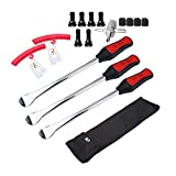 Dr.Roc Tire Spoon Lever Dirt Bike Lawn Mower Motorcycle Tire Changing Tools with Durable Bag 3 Tire Irons 2 Rim Protectors 1 Valve Stems Set TR412 TR413