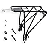 CyclingDeal CYCLINGDEL Aluminum Alloy Rear Pannier Cargo Bike Bicycle Rack Touring - for Disc & Non Disc Brake Road & Mountain Bike Carrier - for Heavy Duty Luggage Bag - Max Load 27kg or 60 lbs