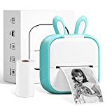 Mini Sticker Printer - Memoking T02 Thermal Portable Bluetooth Pocket Phone Printer, for DIY Journal, Photos, Notes, Children Women Gifts, Compatible with iOS & Android, Green