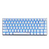 AK33 Geek Mechanical Keyboard, 82 Keys Layout, Black Switches, Blue LED Backlit, Aluminum Portable Wired Gaming Keyboard, Pluggable Cable, for Games Work and Daily Use, White