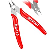 MONVICT Flush Cutters, 5 Inch Micro Wire Cutters with Ultra Sharp Cutting Edge & Opening Spring Precision Small Side Cutting Pliers Tools Perfect for Crafts Wires 3D Printer Electrical & Cut Needs