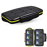 JJC Deluxe 24 Slots Memory Card Case Holder Box Container for SD Micro SD SDXC Micro SDXC SDHC Micro SDHC TF Card, Travel-Friendly Memory Card Organizer with Water-Resistant & Shockproof Function