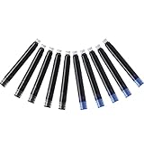 Miness Standard Fountain Pen Ink Cartridges, Pack of 10 (5 Black and 5 Blue)