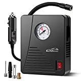 LJXDQIXIU Air Compressor Tire Inflator - Portable DC 12V 100PSI Auto Air Pump - Classic Pressure Gauge and Emergency LED Light - Car Tire, Bicycle, Basketball and Other Inflatables