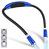 Vekkia Rechargeable LED Neck Reading Light, Book Lights for Reading in Bed, 3 Brightness Levels, Flexible Soft Silicone Arms Comfortable Wear, Long Lasting. Perfect for Readers, Craft & Knitting
