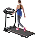 Merax Electric Folding Treadmill – Easy Assembly Fitness Motorized Running Jogging Machine with Speakers for Home Use, 12 Preset Programs (Black)