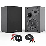 BESTISAN Bookshelf Speakers, 4 Inch Powered Bookshelf Speakers with Deep Bass, Bluetooth 5.0 Studio Monitor Speakers, 2.0 Neared Field Audio Speakers with 2 RCA Line Input, Set of 2 Black-New Model