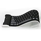 Mini Wireless Bluetooth Keyboard, Portable Waterproof Rollup Keyboard Foldable Silicone Keyboard USB Wired Standard Keyboard for PC Notebook Laptop