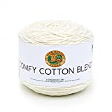 (1 Skein) Lion Brand Yarn Comfy Cotton Blend Yarn, Whipped Cream