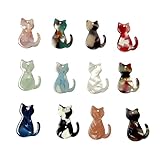 MEILIZURL 12Pcs Cat Charms Colorful Acrylic Pendant Accessories for DIY Earrings Necklace Bracelet Jewelry Making and Crafting