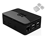 Black Protective Case / Box / Enclosure for Raspberry Pi Model B/ 2/ 3 with Aluminum Heatsink Cooler -- Access to All Ports