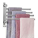 Swivel Bathroom Towel Rack JSVER Wall Mounted Towel Rack, SUS304 Stainless Steel Towel Bar 4-Arm Towel Hanger Space Saving Towel Racks for Bathroom, Kitchen