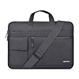MOSISO Laptop Shoulder Bag Compatible with MacBook Air/Pro,13-13.3 inch Notebook,Compatible with MacBook Pro 14 inch 2023-2021 A2779 M2 A2442 M1,Polyester Flapover Briefcase Sleeve Case, Space Gray