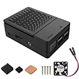 Raspberry Pi 3 B+ Case, iUniker Raspberry Pi Fan ABS Case with Cooling Fan, Raspberry Pi Heatsink, Simple Removable Top Cover for Pi 3 B+, Pi 3 Model B, Pi 2 Model B (Black for 3B+/3B)