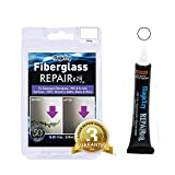 MagicEzy Fiberglass RepairEzy (White) - Fiberglass Repair Kit in a Tube - Boat, Pool, Tub, Surfboard - Fix Cracks, Chips, Holes - Fiberglass and Acrylic Shower, Bath, Hot Tub, Canoe, Jet Ski, Boat