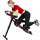 GIKPAL Ab Machine, Ab Workout Equipment for Home Gym, Foldable Core & Abdominal Exercise Machine, Ab Trainer Women Exercise Fitness Equipment with Height Adjustable, 440lbs Weight Capacity