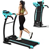 Redliro Electric Treadmill Foldable Exercise Walking Machince for Apartment Home/Office Jogging Compact Folding Easy Assembly 12 Preset Program 2 Wheels LCD Display