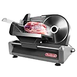 TooGood Household Meat Slicer for home, 1/4 HP, 180W Electric Food Slicer with 7.5' Stainless Steel Blade and Removable Food Carriage, Quick Release, 0mm-15mm Adjustable