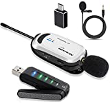 Alvoxcon Wireless Lapel Microphone for Computer, USB lavalier Mic System for MacBook, Android, PC, Laptop, Speaker, Zoom Meeting, Teacher Podcasting, Vlog, YouTube, Conference, Vocal Recording,