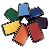 7 Washable Ink Pads for Rubber Stamps, Letter Stamps, Paw Print Stamp Pad For Dogs, Baby Footprint, Fingerprint, Stamp Pads For Kids on Scrapbooking, Card Making Supplies- Large Safe Non-Toxic Ink Pad