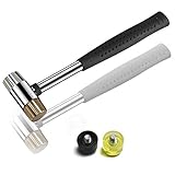 Marketty Gunsmithing Hammer with 4 Tips,Interchangeable Tool 25mm Dual Head Nylon Rubber Hammer
