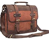 16 Inch Vintage Handmade Leather Messenger Bag for Laptop Briefcase Best Computer Satchel Vintage Leather Bag Leather Dual Compartment Flapover 15.6-inch Laptop Business Portfolio…