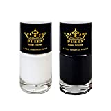 PUEEN Super Intense Nail Art Stamping Polish Must Have Color Collection - (805 Black Jack + 806 Pure White) 12ml each - BH000872