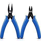 2 Pieces Jewelry Pliers Tool Set Includes Split Ring Pliers, Jewelry Bead Crimping Pliers for Jewelry Beading Repair Making Tools Supplies