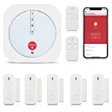 YISEELE Home Security System, Door Alarm System with WiFi, Alarm Security with Phone APP Alert, 9-Piece Kit: Alarm Siren, Door Window Sensor, Remote, Work with Alexa and Google for House, Apartment