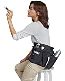 Rownyeon Professional Cosmetic Makeup Brush Bag Case Portable Cosmetic Brush Holder Organizer with Artist Adjustable Belt Strap(Brushes Not Included)