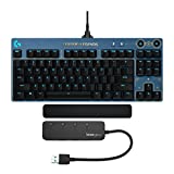 Logitech G PRO Mechanical GX Brown Tactile Switch Gaming Keyboard (League of Legends Edition) with Palm Rest and Hub Bundle (3 Items)