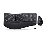 Perixx Periduo-605, Wireless Ergonomic Split Keyboard and Vertical Mouse Combo, Adjustable Palm Rest and Membrane Low Profile Keys, Black, US English Layout (11633)