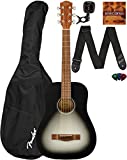 Fender FA-15 3/4 Scale Kids Steel String Guitar Learn-to-Play Bundle with Gig Bag, Tuner, Strap, Picks, Fender Play Online Lessons, and Austin Bazaar Instructional DVD - Moonlight Burst