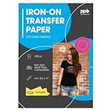PPD Inkjet PREMIUM Iron-On Dark T Shirt Transfers Paper LTR 8.5x11' pack of 10 Sheets (PPD004-10)