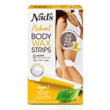 Nad's Body Wax Strips - Natural All Skin Types - Wax Hair Removal For Women - At Home Waxing Kit With 30 Body Waxing Strips & Post Wax Oil.0, 1.0 Count