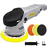 Buffer Polisher, T TOVIA 6 Inch Variable Speed Dual Action Random Orbital Car Tiles Polishing Machine with 3 Foam Pads, Boat Detailing Kit for Polishing, Waxing, Buffing, Sanding