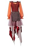 Adult Kids Mary Sanderson Costume Dress Halloween Cosplay Plus Size Long Sleeve Shirts Vest Outfit Full Set (S, Mary Sanderson)