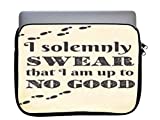I Solemnly Swear I Am Up to No Good Quote Design Print Image Artwork 11x14 inch Neoprene Zippered Laptop Sleeve Bag by Trendy Accessories for MacBook or Any Other Laptop